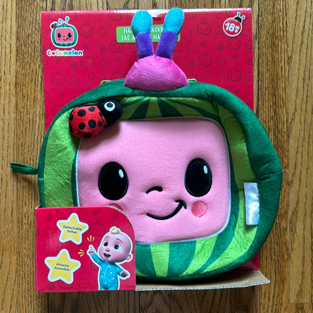 NWT Cocomelon watermelon harness backpack 18 months+